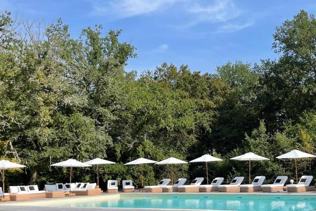 Villa La Cheneraie De Tomelou - Belle Propriete Avec Piscine Chauffee Et Gardien Grignols  Exterior foto